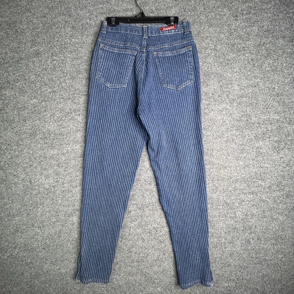 Vintage Jeanjer High Waist Jeans Stretch Tapered Ankle Zip Size 7 Cotton Rare - Picture 2 of 12